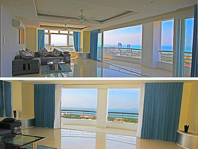 Stunning Sea Views from a luxury 200 sqm Penthouse in Pattaya 15.6 M. THB