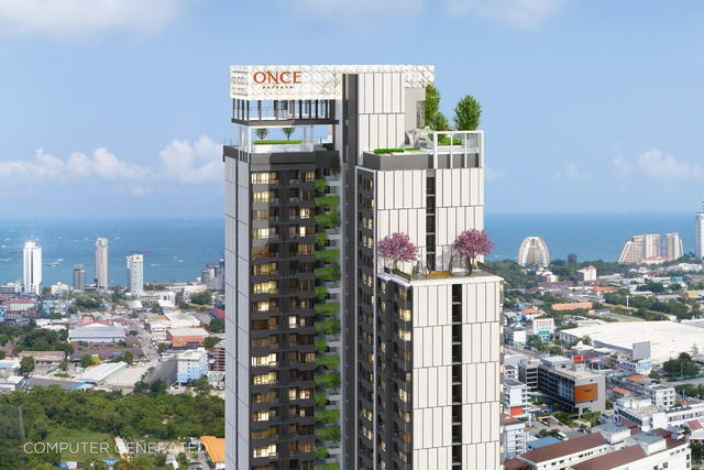 New Once Pattaya Condo zu verkaufen, 51 bis 51,8 m2, 2 Schlafzimmer, 1 oder 2 Bader, Europaische Kuche, voll mobliert, Balkon, Preis ab: 7.279 M Baht